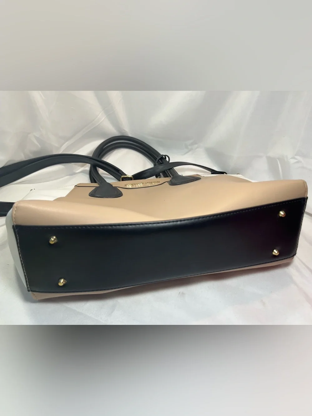 NWOT - Christian Siriano for Payless Colorblock Satchel - Beige, White & Black